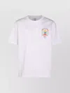 Casablanca T-shirt Girocollo Con Logo Sul Fronte In Cotone Bianca Uomo In White