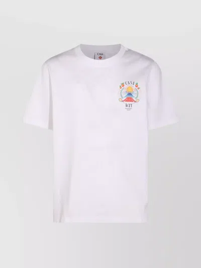 CASABLANCA CREW NECK GRAPHIC PRINT SHORT SLEEVES