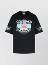 Casablanca Blades Printed Organic Cotton-jersey T-shirt In Black