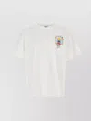 Casablanca T-shirt Girocollo Con Logo Sul Fronte In Cotone Bianca Uomo In White