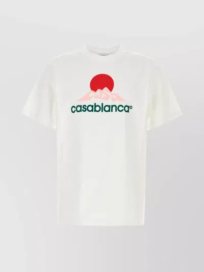 Casablanca Crew Neck Graphic Print Short Sleeves T-shirt In White