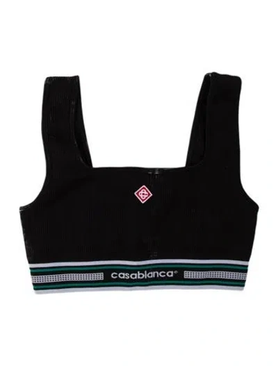 Pre-owned Casablanca Crew Neck Sleeveless Sports Bra In Black