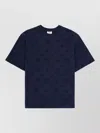 Casablanca Crew Neck T Shirt Embossed Pattern In Blue