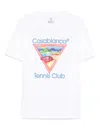Casablanca White Crewneck T-shirt With Logo On The Front In Cotton Man In White