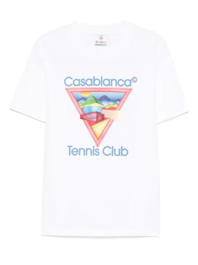 CASABLANCA CASABLANCA CREW NECK T-SHIRT WITH LOGO PRINT AND RELAXED FIT