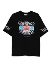 Casablanca Blades Printed Organic Cotton-jersey T-shirt In Black