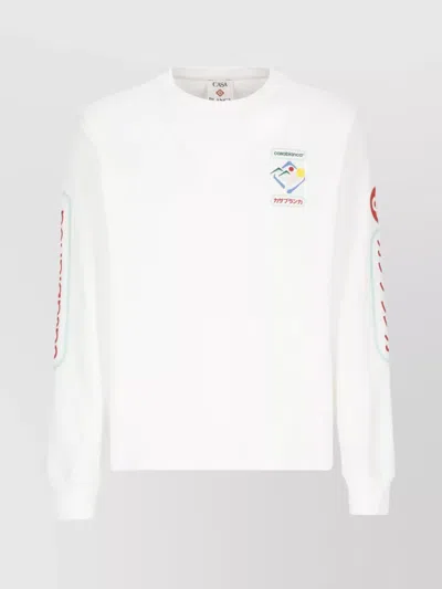 Casablanca Crewneck Graphic Print T-shirt In White