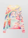 Casablanca Crewneck Mesh Top Graphic Print
