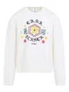 Casablanca Crewneck Sweater With Floral Embroidery In Multi