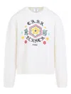 Casablanca Crewneck Sweater With Floral Embroidery In Multi