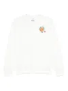 Casablanca White Cotton Sweatshirt With Contrasting Logo Patch In White