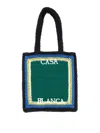 Casablanca Crochet Knit Tote Bag In Green