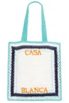 Casablanca Stripe Crochet Tote Bag In Tennis Stripe