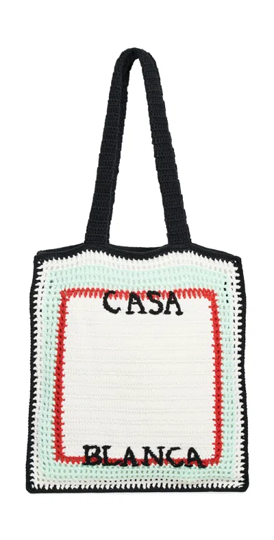 Casablanca Women Lou Tote Bag With Embroidered Logo In White