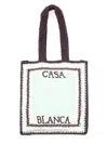 Casablanca Crochet Bag With Logo In Purple