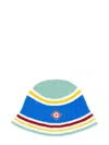 Casablanca Crochet Beanie Hat With Wide Brim And Vibrant Palette In Blue