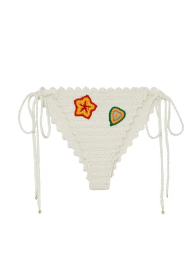 Casablanca Crochet Bikini Bottom With Patches