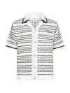 Casablanca Cotton Tuck Stitch Button-up Sweater In Multi