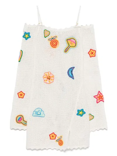 Casablanca Crochet-knit Mini Dress