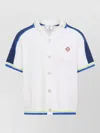 Casablanca Contrasting Trims Chest Pocket Logo-embroidered Short-sleeve Button-up Shirt In Multi
