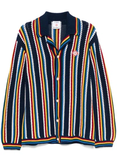 Casablanca Stripe Crochet Shirt In Multicolour
