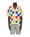 Casablanca Men's For The Peace Scuba Square Crochet Shirt In Multicolor