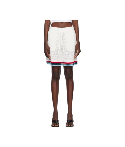 Casablanca Crochet-knit Shorts In White