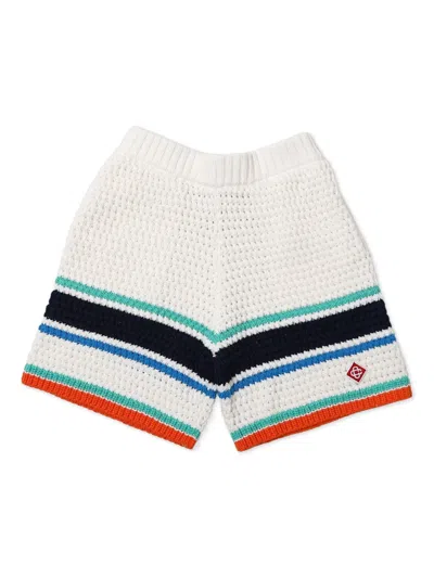 Casablanca Kids' Crochet-knit Shorts In White