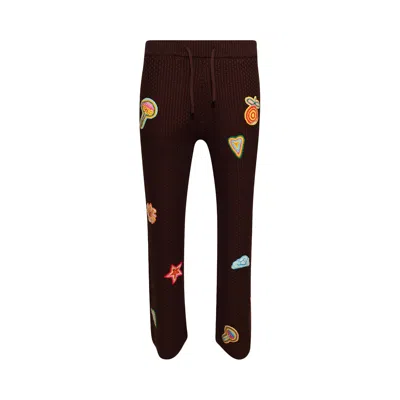 Pre-owned Casablanca Crochet Motif Trousers 'brown' | Men's Size Xxl