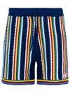 Casablanca 'striped Viscose Bermuda Shorts' In Navy