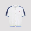 Casablanca Contrasting Trims Chest Pocket Logo-embroidered Short-sleeve Button-up Shirt In Multi