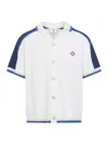 Casablanca Contrasting Trims Chest Pocket Logo-embroidered Short-sleeve Button-up Shirt In Multi
