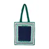 Casablanca Crochet Tote Bag With Two Flat Handles In Blue