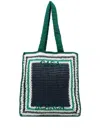 Casablanca Crochet Tote Bag With Two Flat Handles In Green