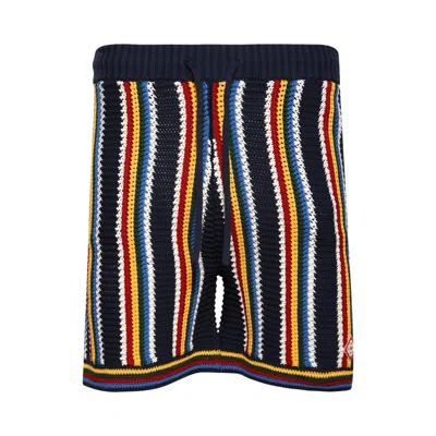 Pre-owned Casablanca Crochet Shorts 'navy' | Blue | Men's Size Xxl