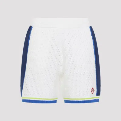 Casablanca Stripe Logo Shorts In White