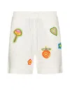 Casablanca Patch-detailing Crochet Shorts In White