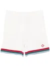 Casablanca Chevron Crochet Bermuda Shorts In White