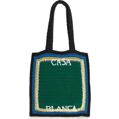 Casablanca Crochet Tennis Bag Tote In Green