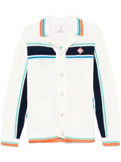 Casablanca Crochet Tennis Shacket In White