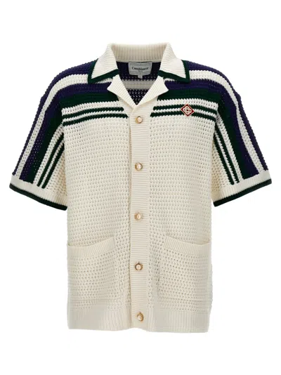 Casablanca Crochet Tennis Shirt In Multi