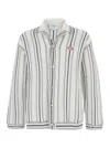 Casablanca Crochet Textured Cardigan In Grey