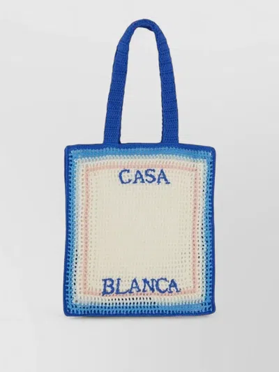 Casablanca Crochet Tote Bag Dual Handle Design In Multi
