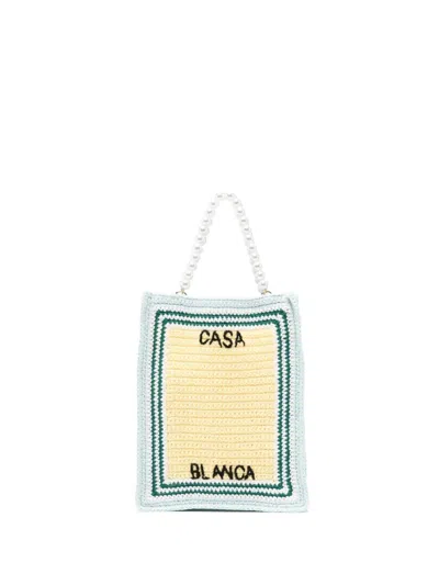 Casablanca Crochet Tote Bag With Embroidered Logo