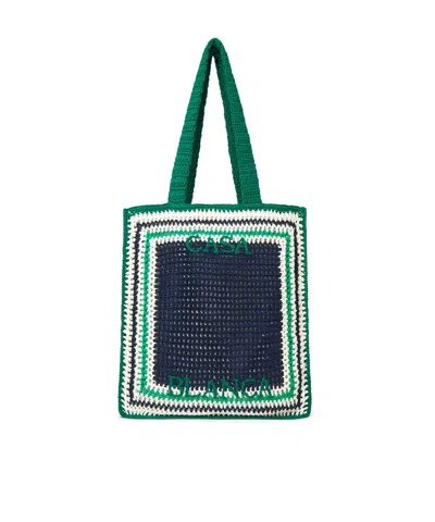 Casablanca Crocheted Handbag In Multicolor