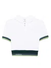 Casablanca Hooded Short Top Striped Trim In White