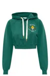 Casablanca Casa Way Embroidered Cropped Hoodie In Green