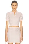 Casablanca Womens Pink Crystal-embellished Monogram Wool Polo Shirt In Pink