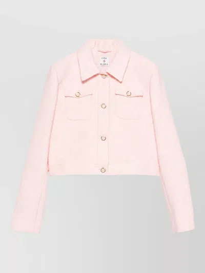 Casablanca Cropped Single Breasted Jacket In Pink