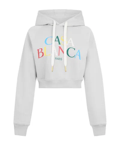 Casablanca Cropped Sweatshirt In Blue